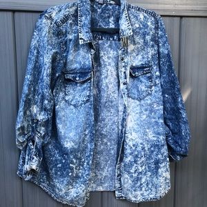 Acid wash button down